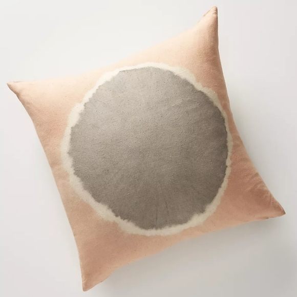 Anthropologie Flower-Dyed Ardel pillow- peach/grey